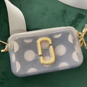 Marc Jacobs Polka Dot Crossbody Bag - Gold and White